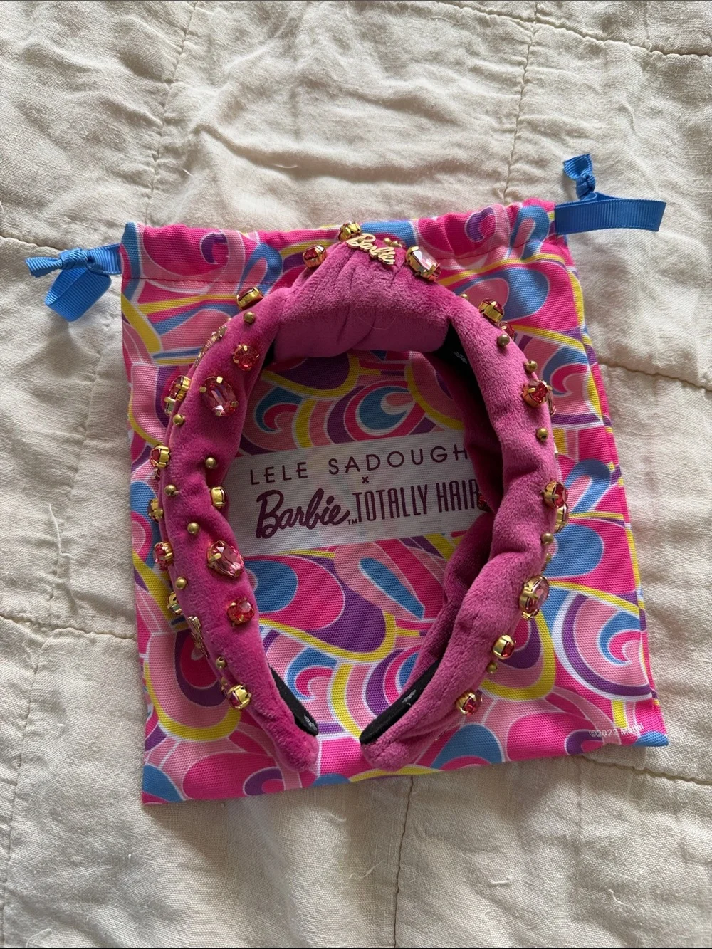 Lele Sadoughi Hot Pink Jeweled Women’s Headband